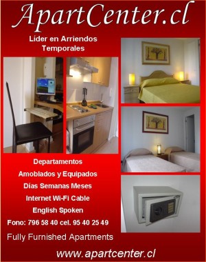 Sergio Cruces  Anuncios de Propiedades en Santiago |  Arriendo departamentos amoblados por dias y semanas, Equipamiento full wifi cable cocina metro