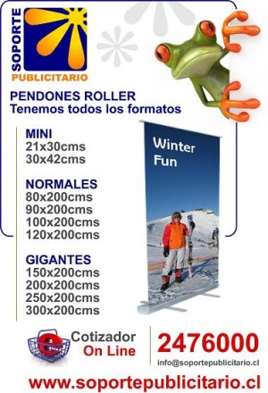SOPORTEPUBLICITARIO Anuncios de Propiedades en Santiago |  PENDONES ROLLER Tenemos todos los formatos, Tenemos todos los formatos (pendon Roller, pend&oacute;n Roller, pendones Roller, 