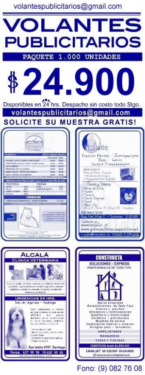 www.volantespublicitarios.tk Anuncios de Propiedades en Santiago |  Volantes Publicitarios x 1.000 Unidades, Despacho en 24 hrs. -ejemplos-
