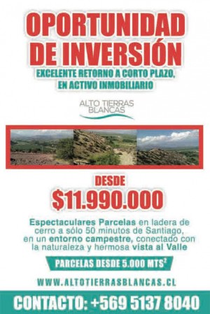 Laura Torres Anuncios de Propiedades en Rinconada |  Oportunidad de inversion, excelente retorno a corto plazo en activo in, Parcelas de agrado desde $11.990.000